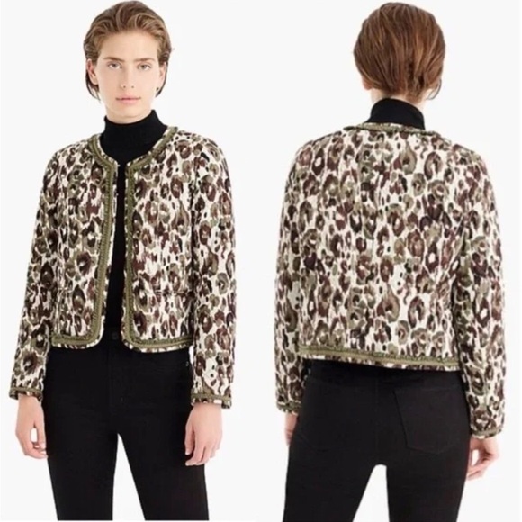 J. Crew Jackets & Blazers - J Crew Quilted Lady Coat in Autumn Cheetah Size Medium